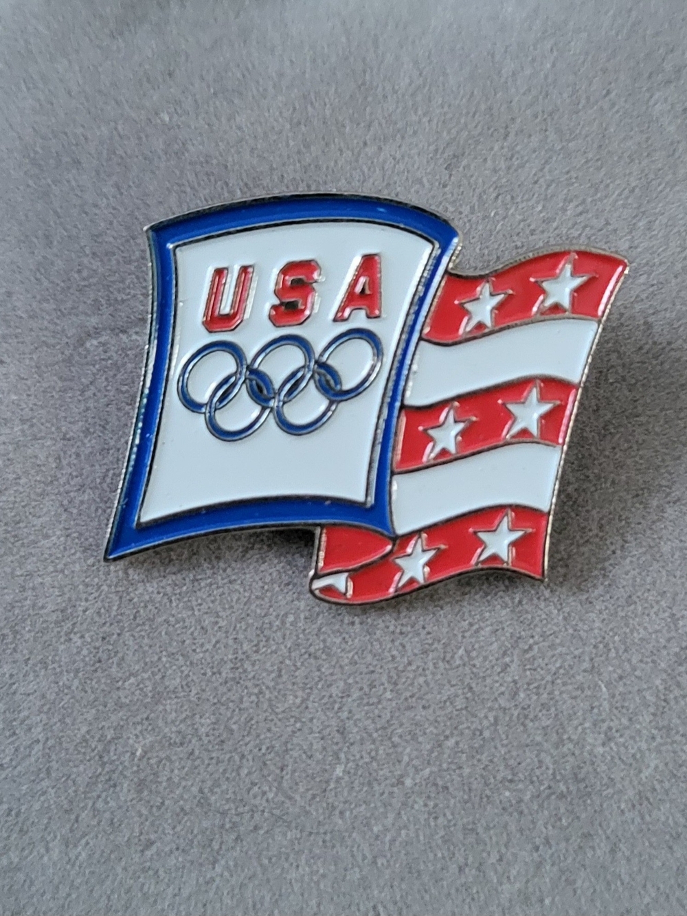 USA Olympic Flag Enamel Pin - Red, White & Blue